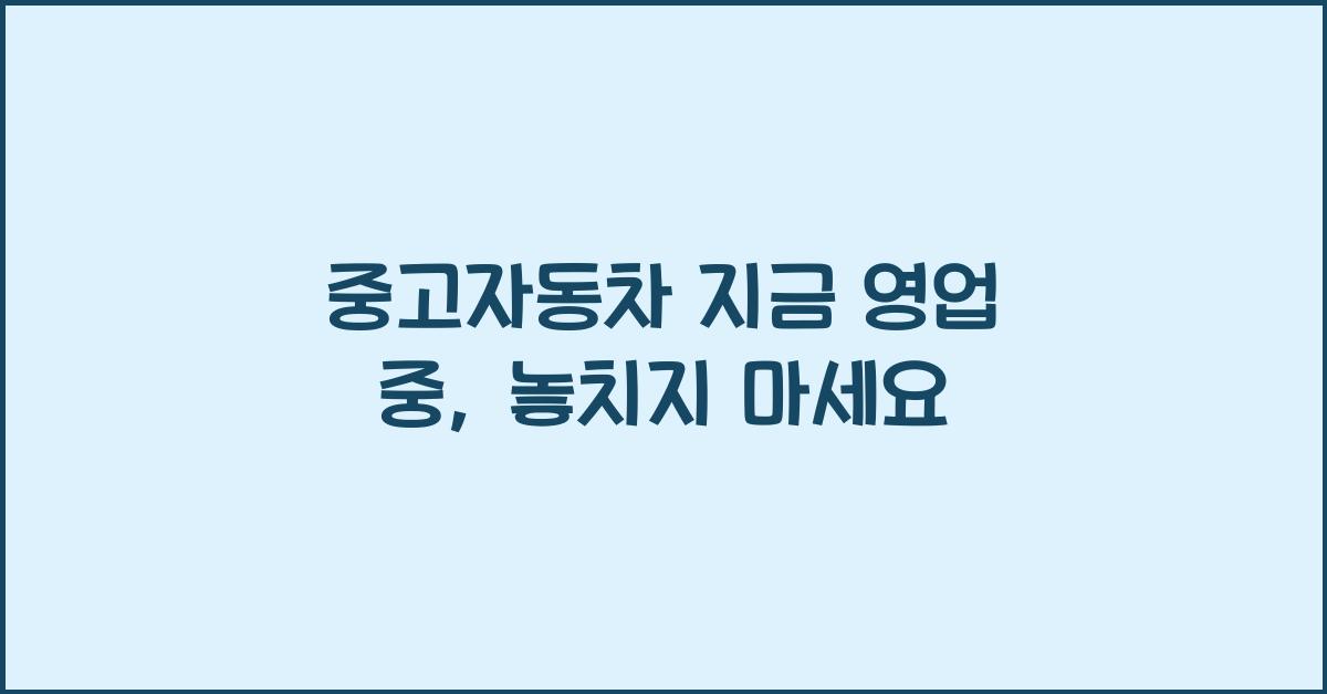 중고자동차 지금 영업 중