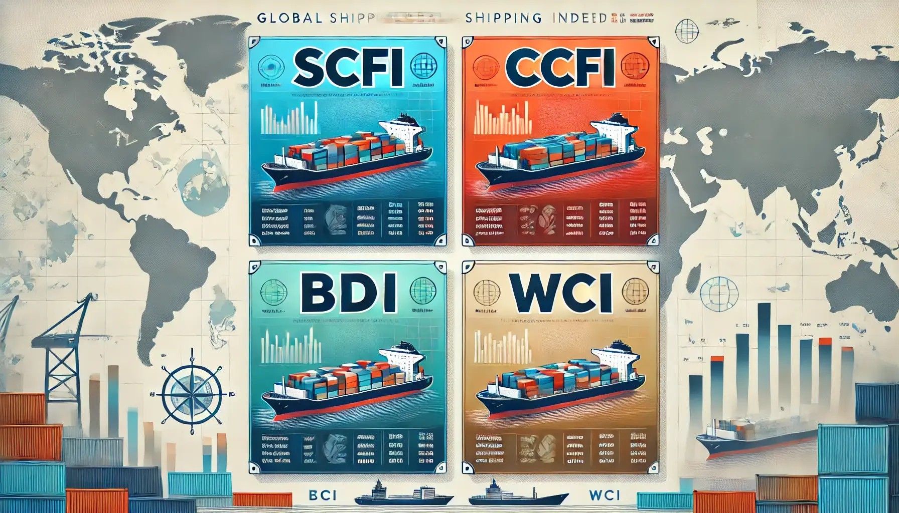 해운 시황 지표(SCFI, CCFI, BDI, WCI) 차이와 해석법