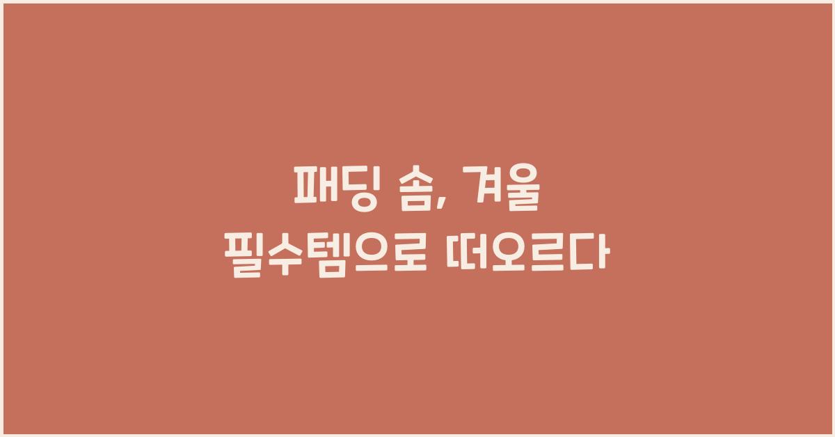 패딩 솜