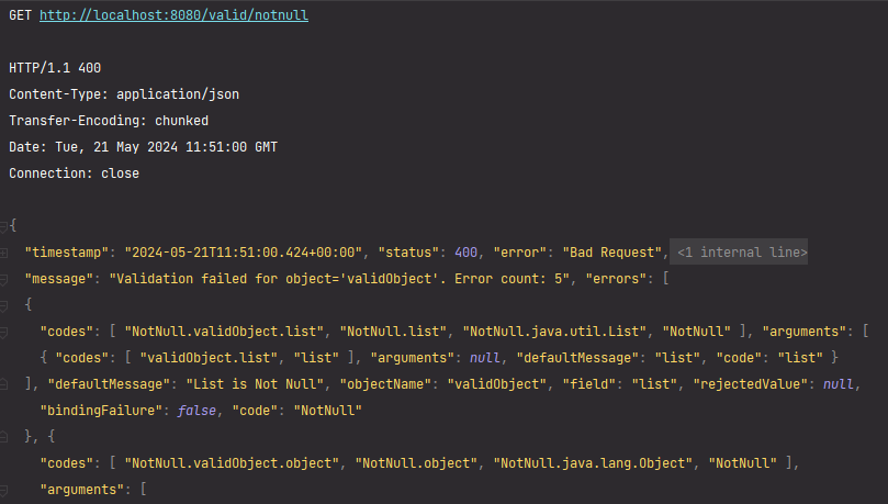 요청 값 없이 GET API 실행(Param 방식)