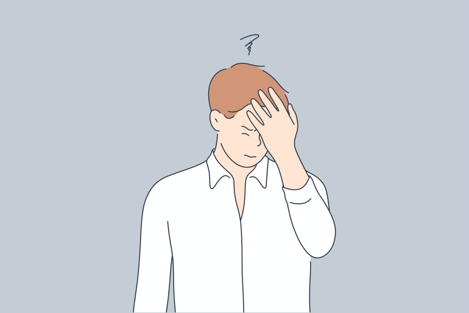 깜빡하여-머리를치는-남성