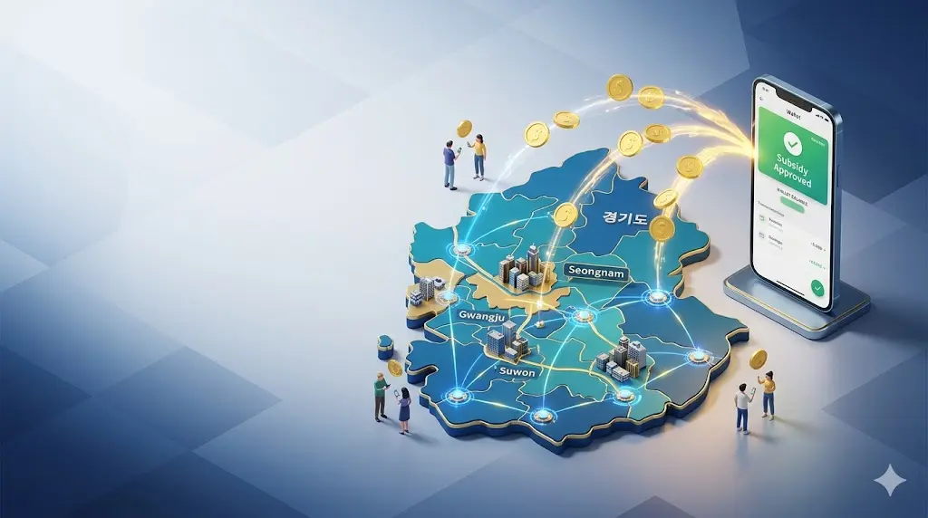 2026년 경기도 2차 민생지원금 1인당 최대 60만 원 시·군별 신청 링크 및 대상 조회 안내 지도 이미지