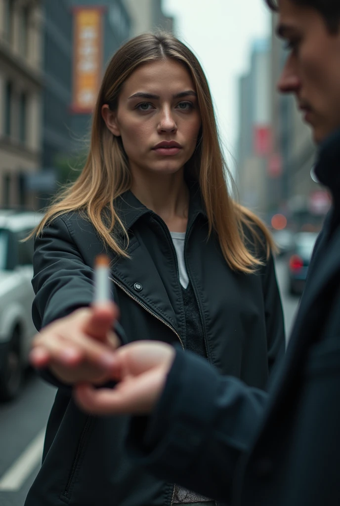 담배를 버리는 여자 모습