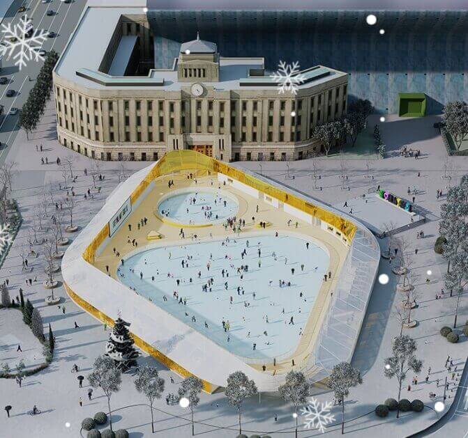 서울광장 스케이트장에 모인 사람들 이미지