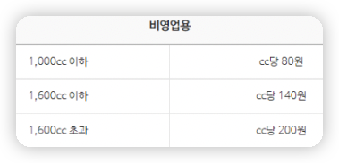 비영업용-자동차세-배기량-기준