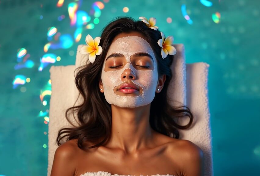 피부 관리 중인 모습