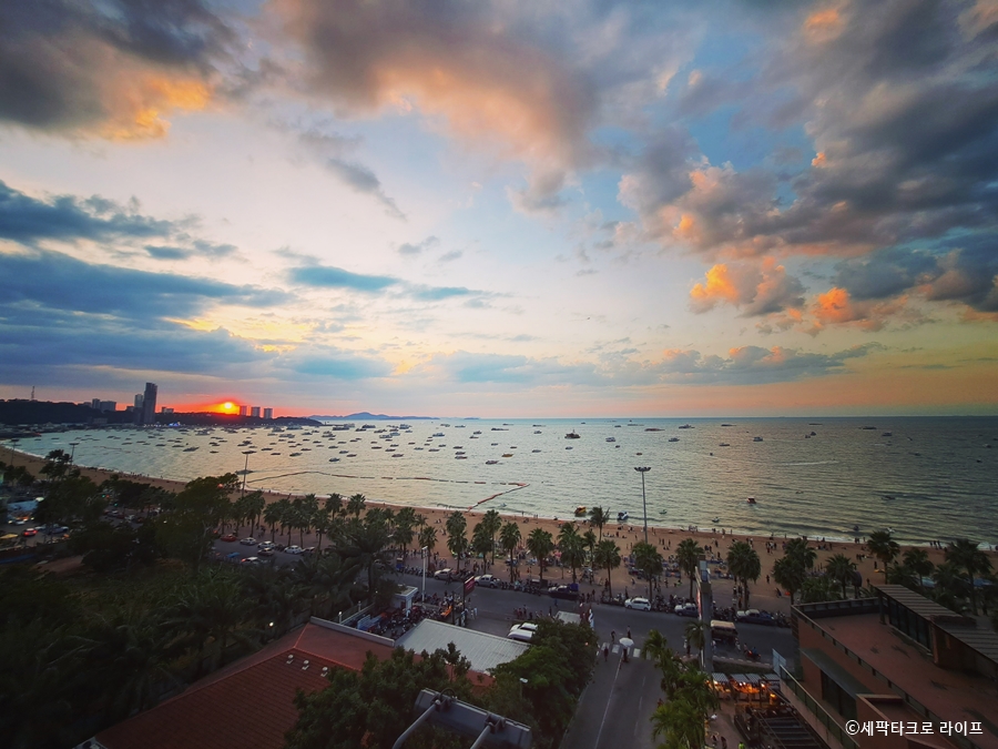태국 파타야 노을 풍경