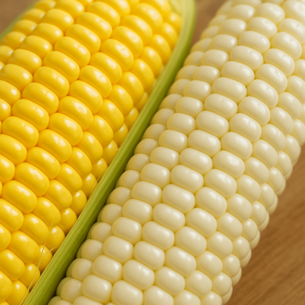 옥수수와 샛노란 초당옥수수 사진 클로즈업