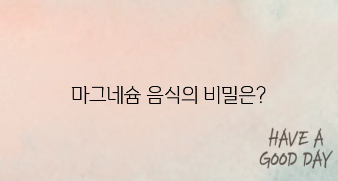 마그네슘이 풍부한 음식