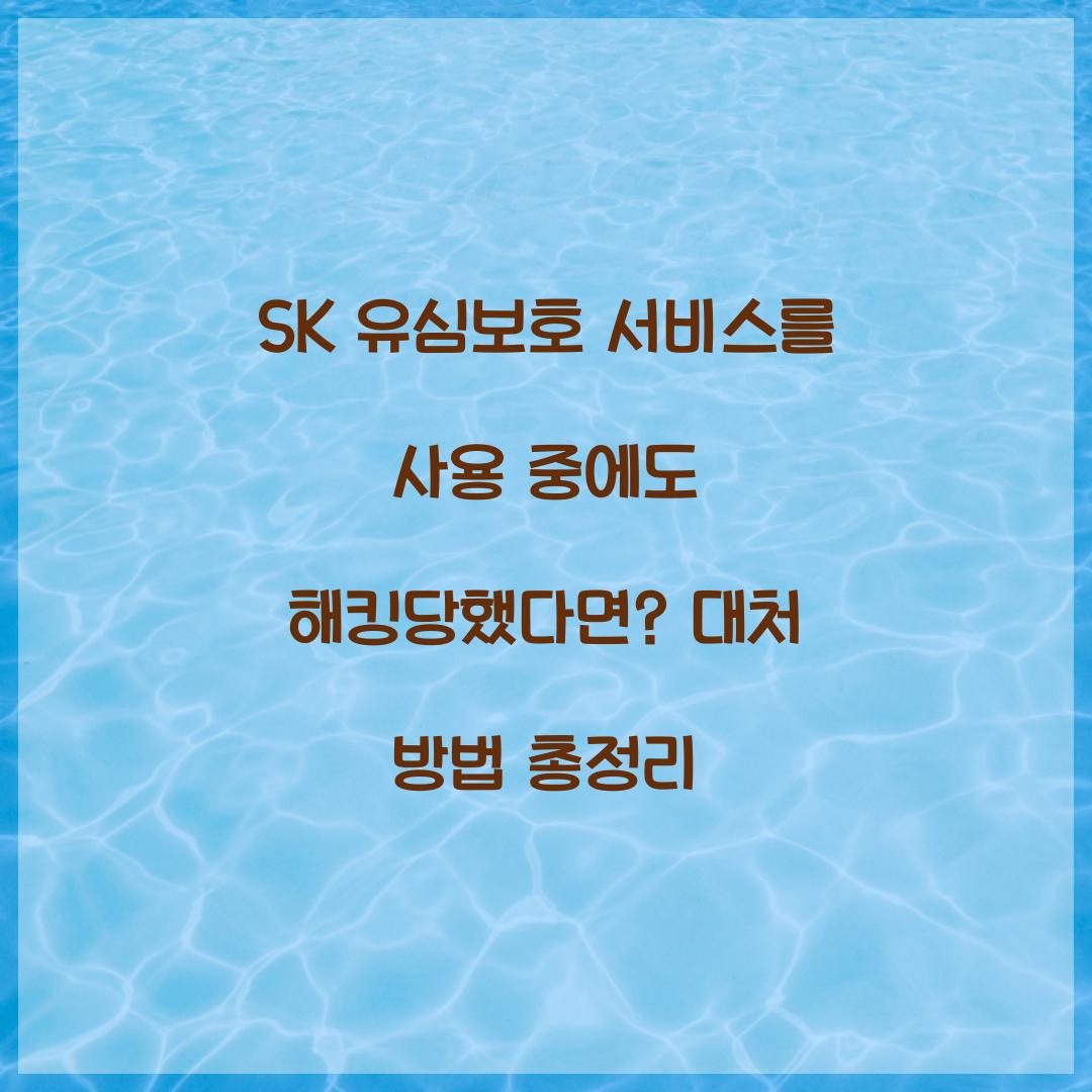 SK 유심보호 서비스를 사용 중에도 해킹당했다면? 대처 가이드