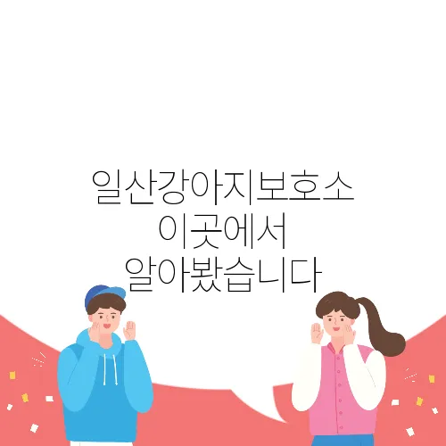 일산강아지보호소 이곳에서 알아봤습니다