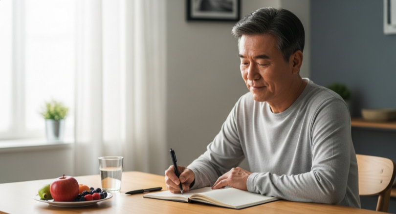 등근육 영양 성분 고민 모습