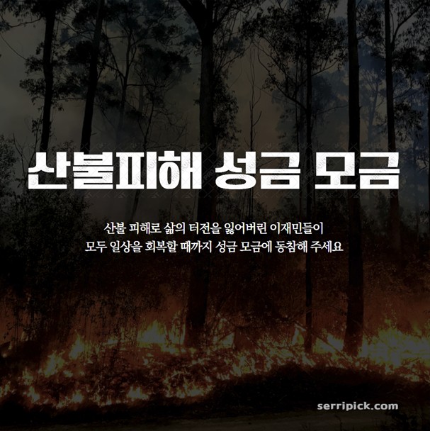 산불피해 성금 모금