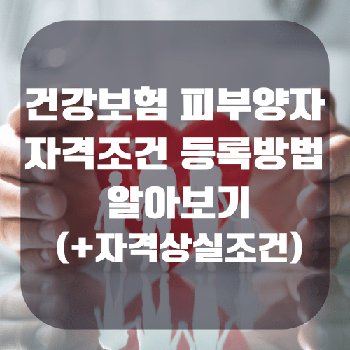 건강보험 피부양자 자격조건 및 등록방법 알아보기(+자격상실조건)