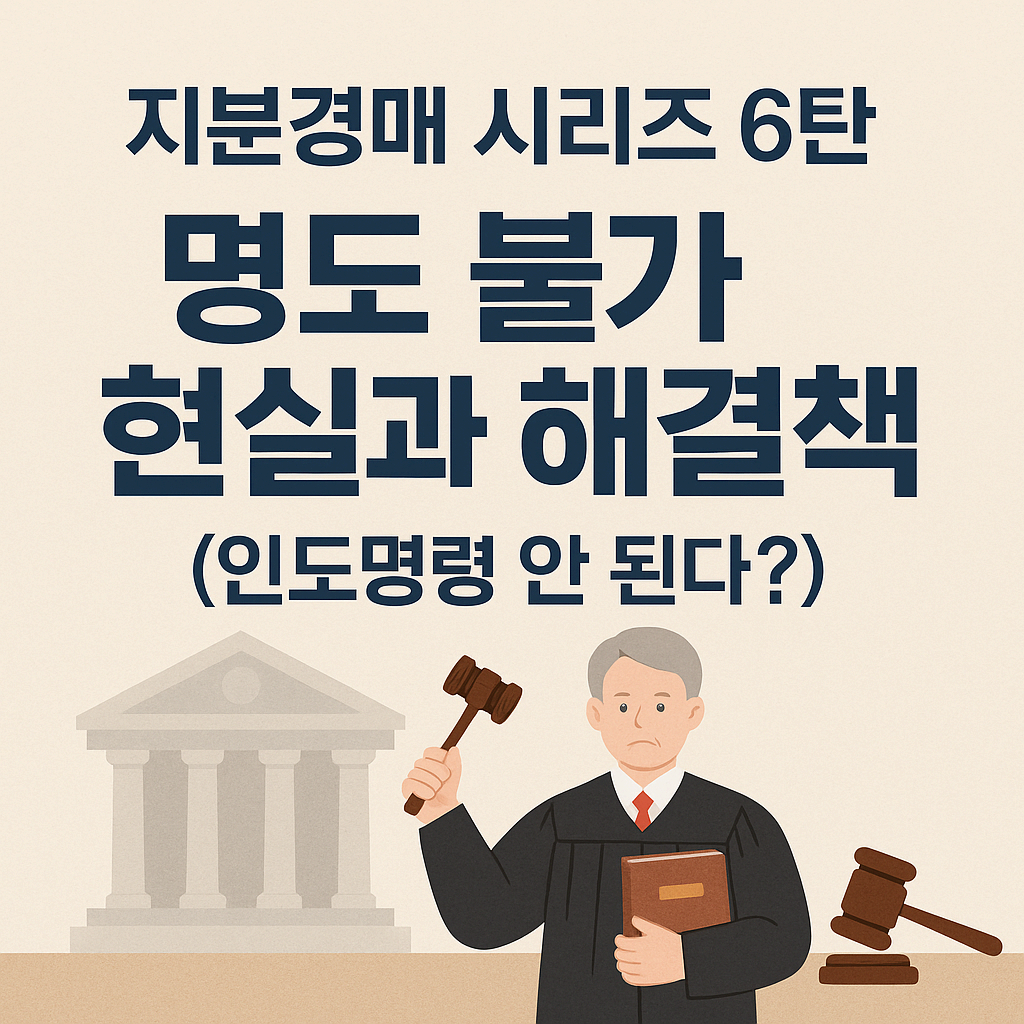 지분경매 시리즈 6탄, 명도 불가 현실과 해결책, 인도명령 안 된다?