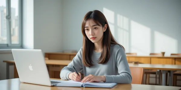 운전면허학원 교재와 노트북으로 교통법규를 공부하는 모습