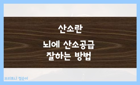 산소란 뇌에 산소공급 잘하는 방법 사진