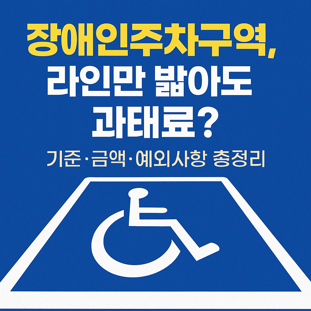 장애인주차구역&amp;#44; 라인만 밟아도 과태료? 기준&middot;금액&middot;예외사항 총정리