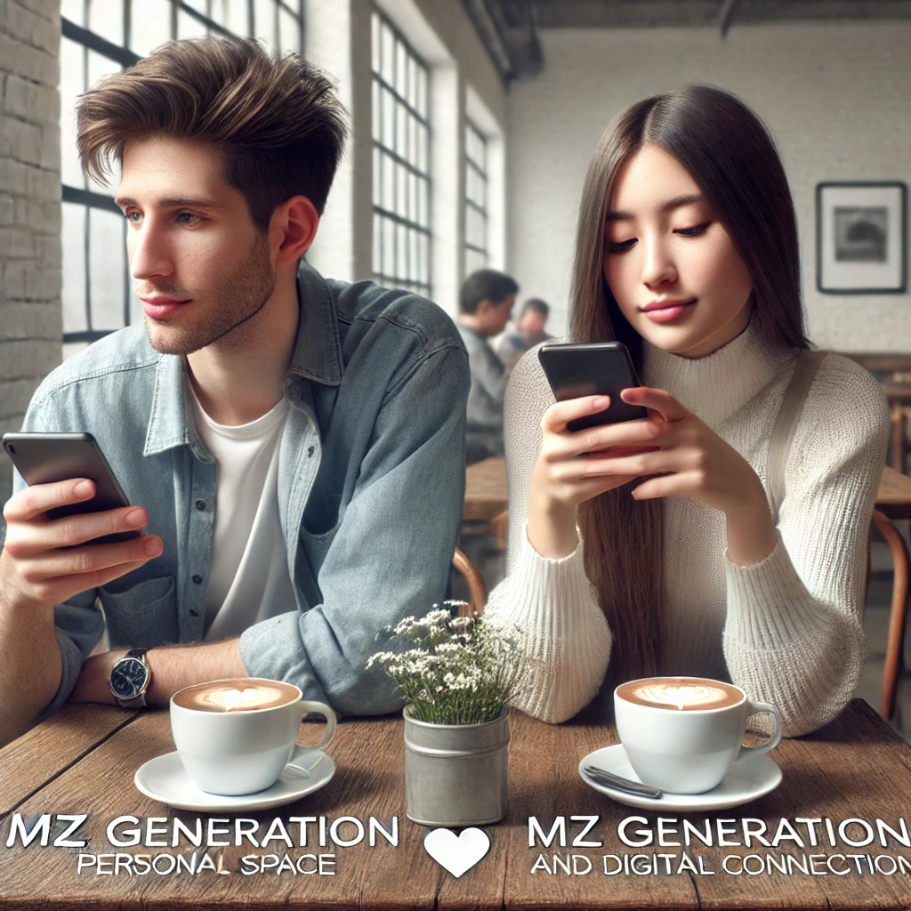 "MZ세대 커플이 서로의 공간을 존중하는 모습"