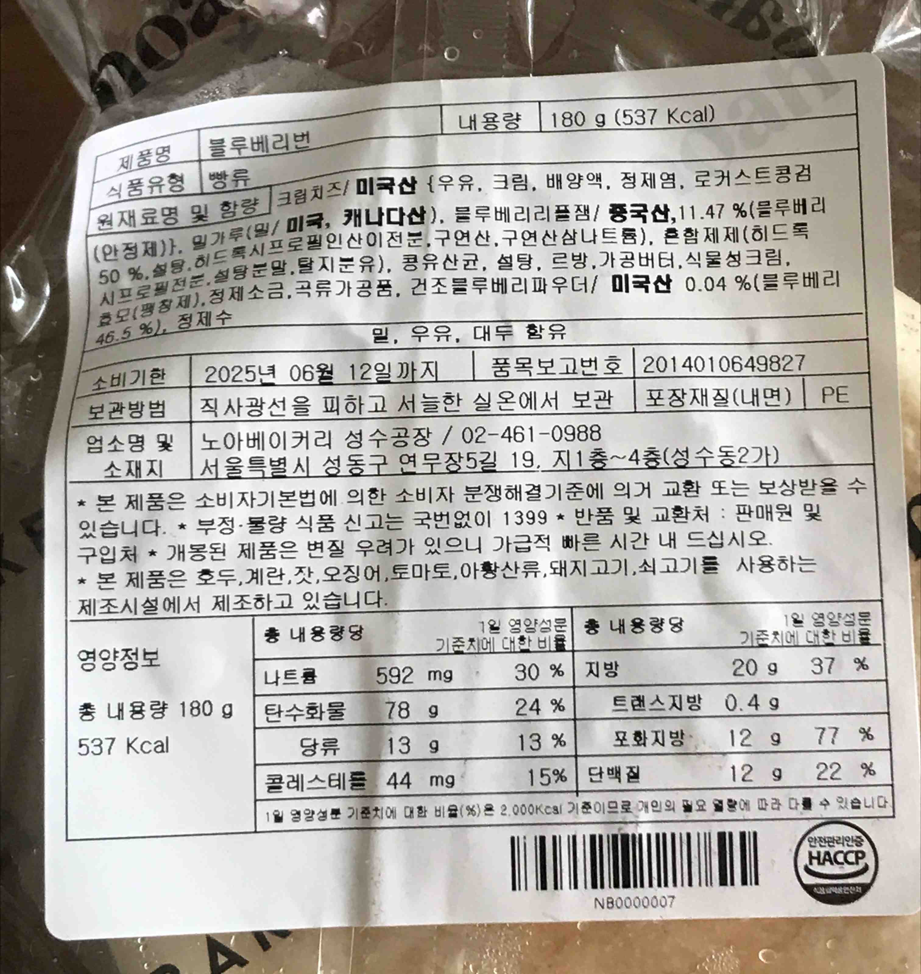 칼로리, 영양정보