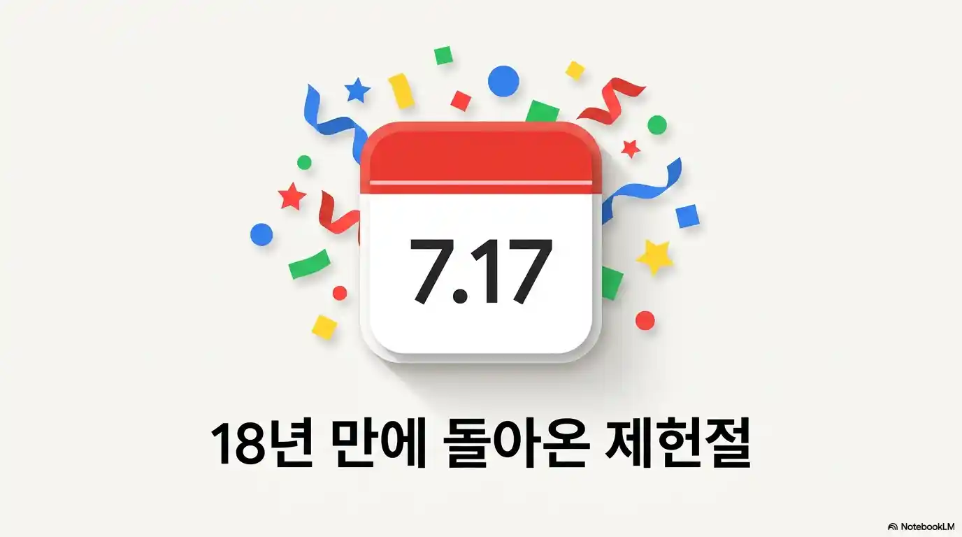 18년 만에 공휴일로 부활한 제헌절과 7월 17일 달력 일러스트