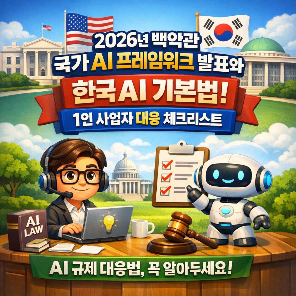 2026년 백악관 국가 AI 프레임워크 발표와 한국 AI 기본법: 1인 사업자 대응 체크리스트