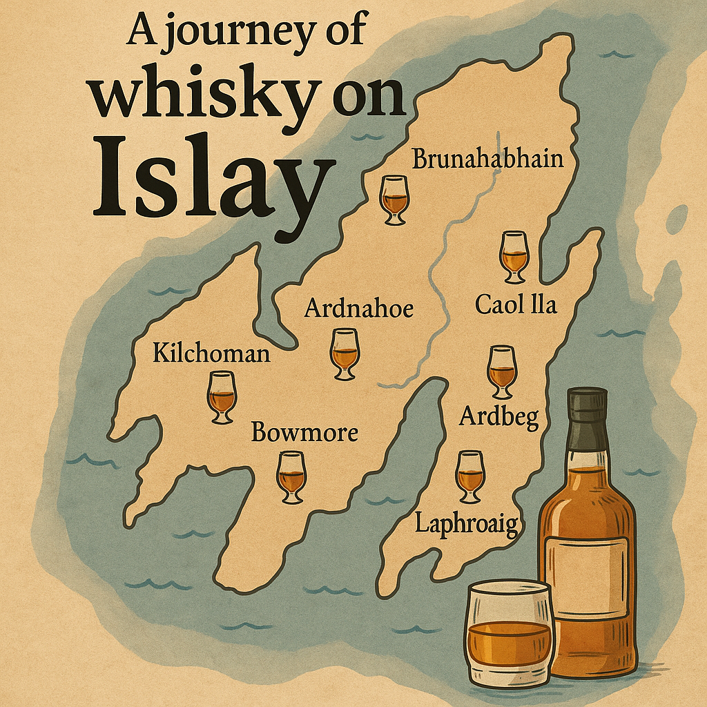 스코틀랜드 아일라 위스키 증류소 지도
