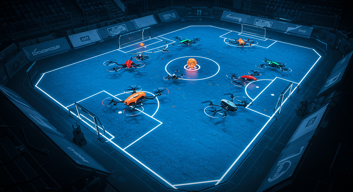 드론축구 하는 이미지