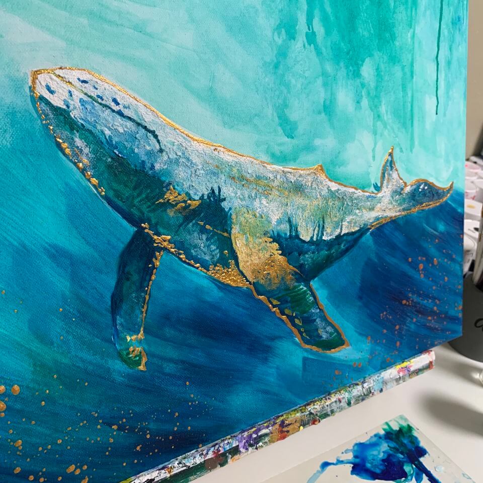 고래 그림의 고래부분 확대 사진