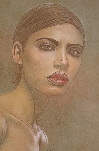 여성 얼굴 이목구비 패션 드로잉 기법 예시 사진