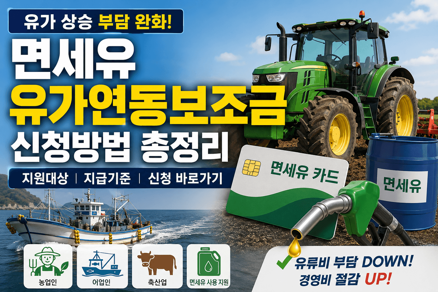 면세유 유가연동보조금 신청방법 총정리｜지원대상&middot;지급기준&middot;신청 바로가기