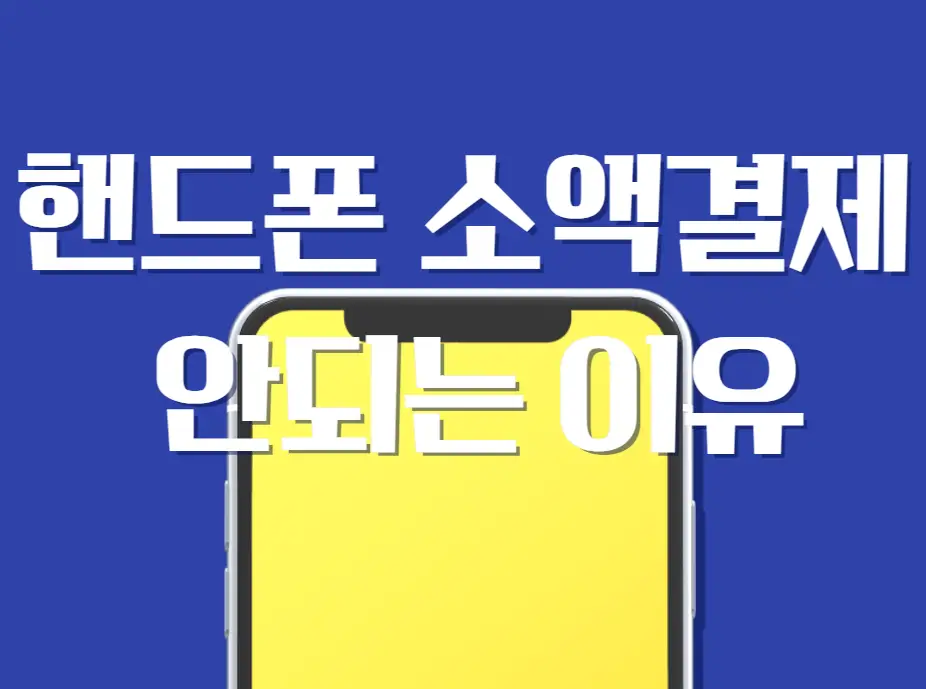 핸드폰 소액결제 안되는 이유