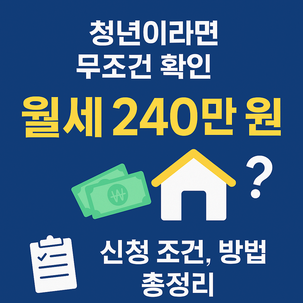 [청년 월세 한시 특별지원금] 지금 신청 가능? 조건부터 방법까지 총정리!