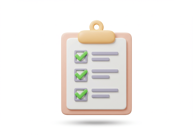 노후 농기계 조기폐차 지원 대상 확인 체크리스트 3D 아이콘