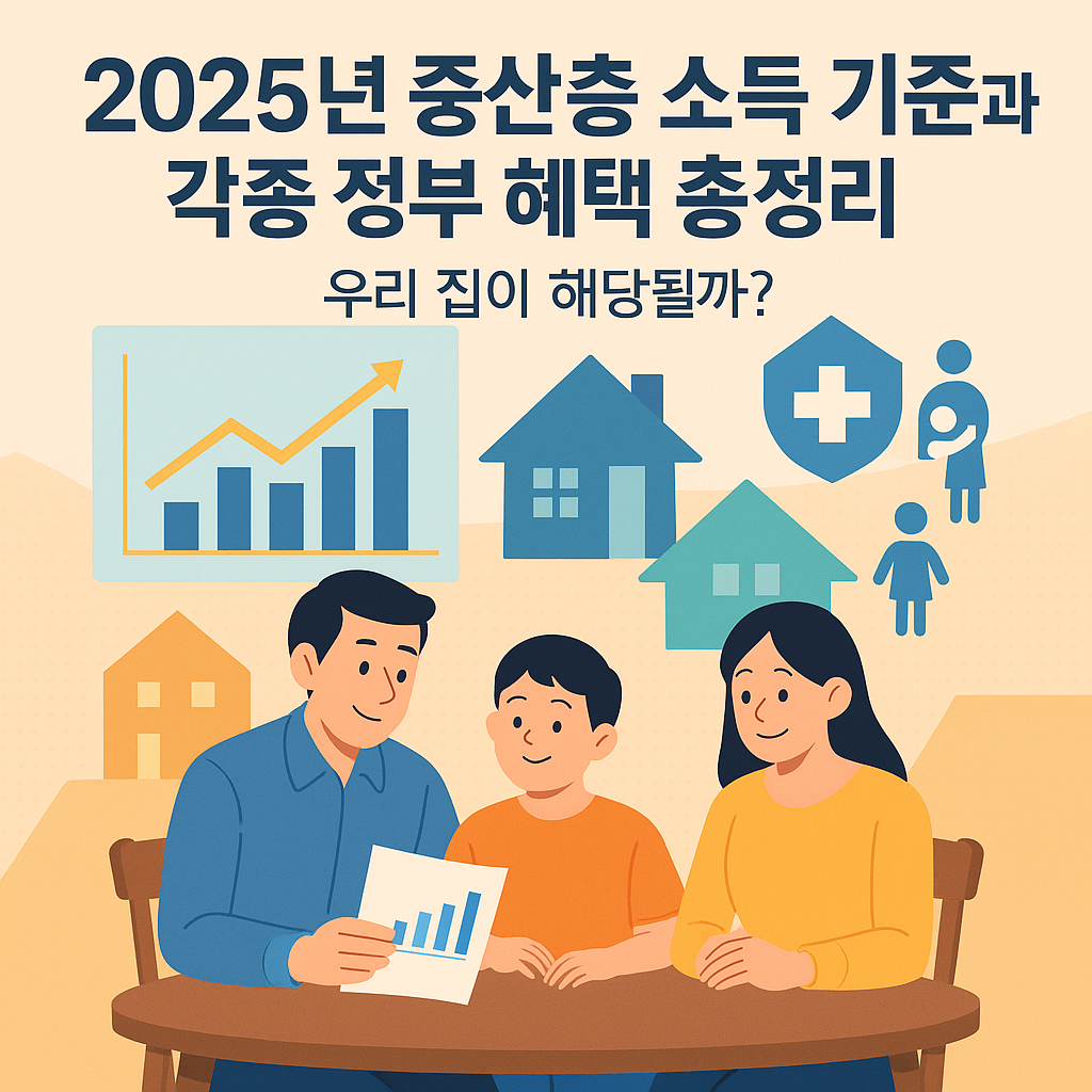 2025년 중산층 소득 기준과 정부 혜택 2025년 중산층 소득 기준 정리