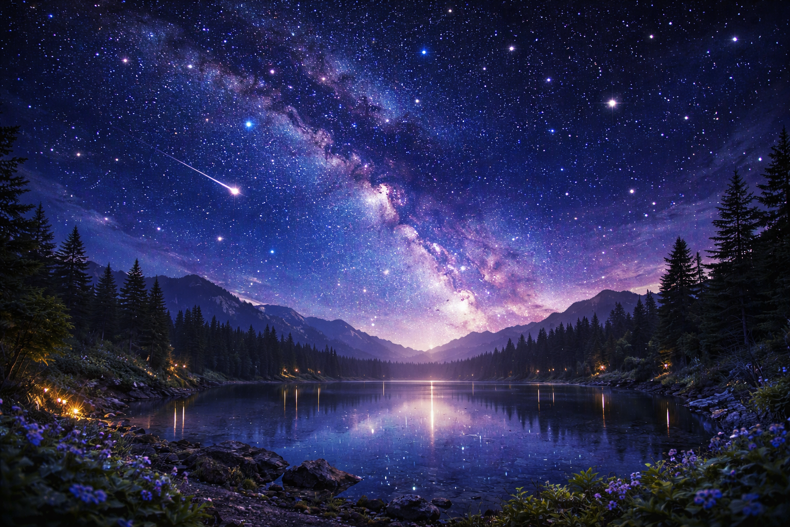 ai를 활용해 생성한 별이 가득한 밤하늘 풍경 이미지