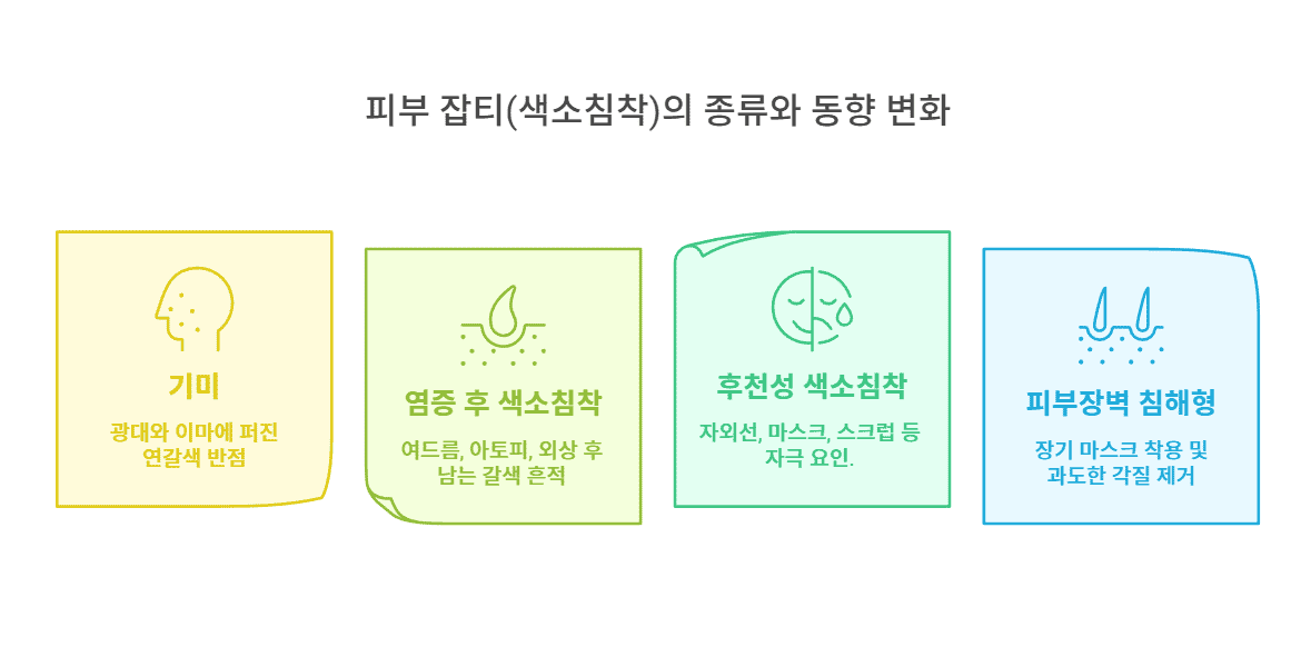 피부 잡티(색소침착)의 종류와 동향 변화