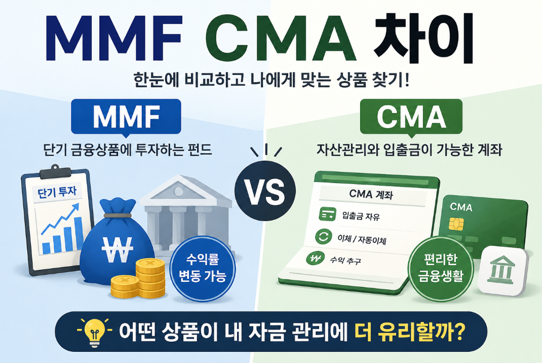 MMF와 CMA 차이 쉽게 정리, 초보자도 이해하는 금융 상식