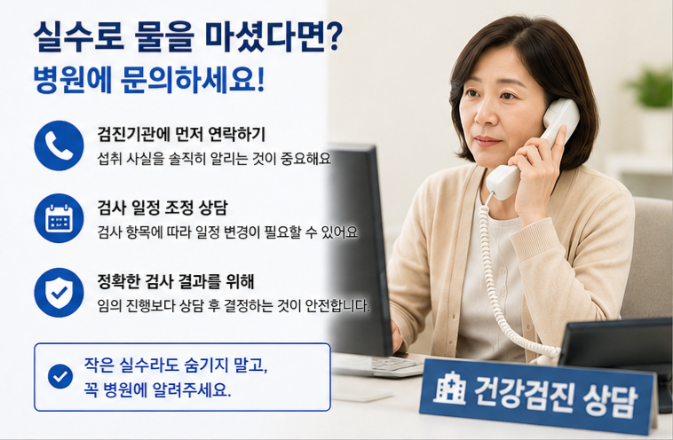 혈액검사 물 섭취 실수 시 병원 문의