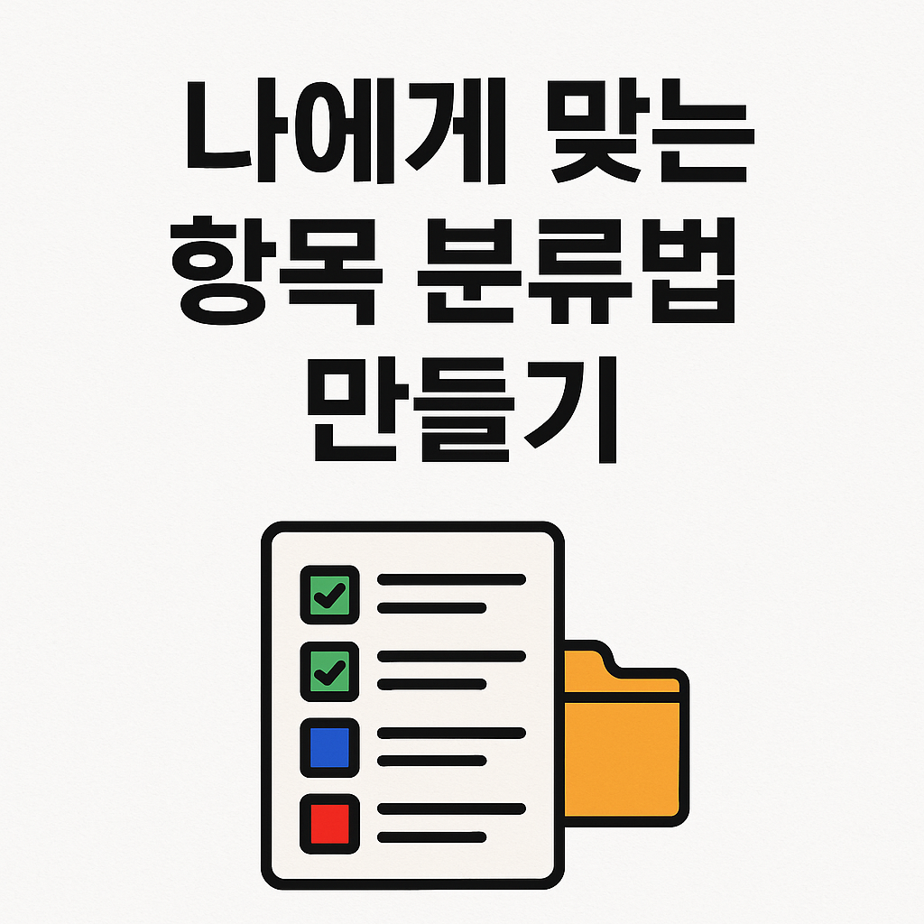 나에게 맞는 항목 분류법 만들기