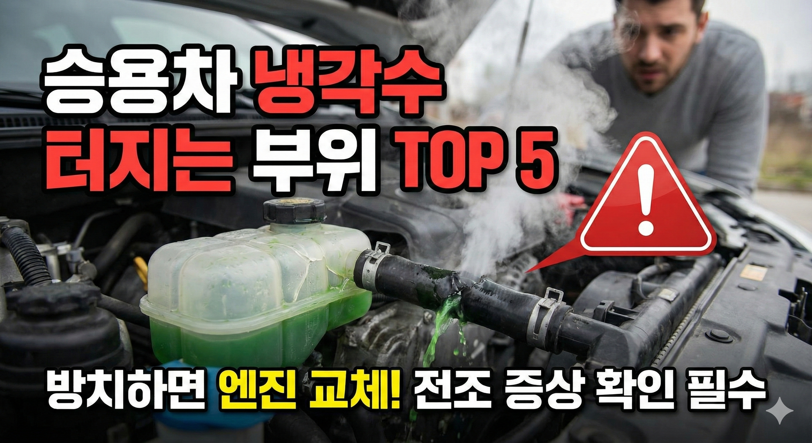 승용차 냉각수 터지는 부위 TOP 5, 방치하면 엔진 교체합니다