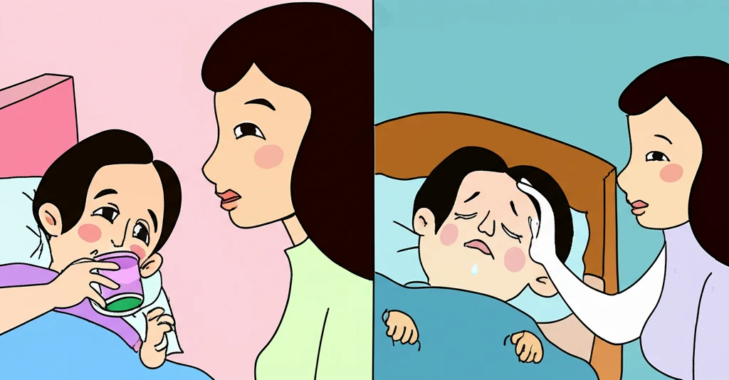 어린이 B형 독감 간호 수칙 및 탈수..