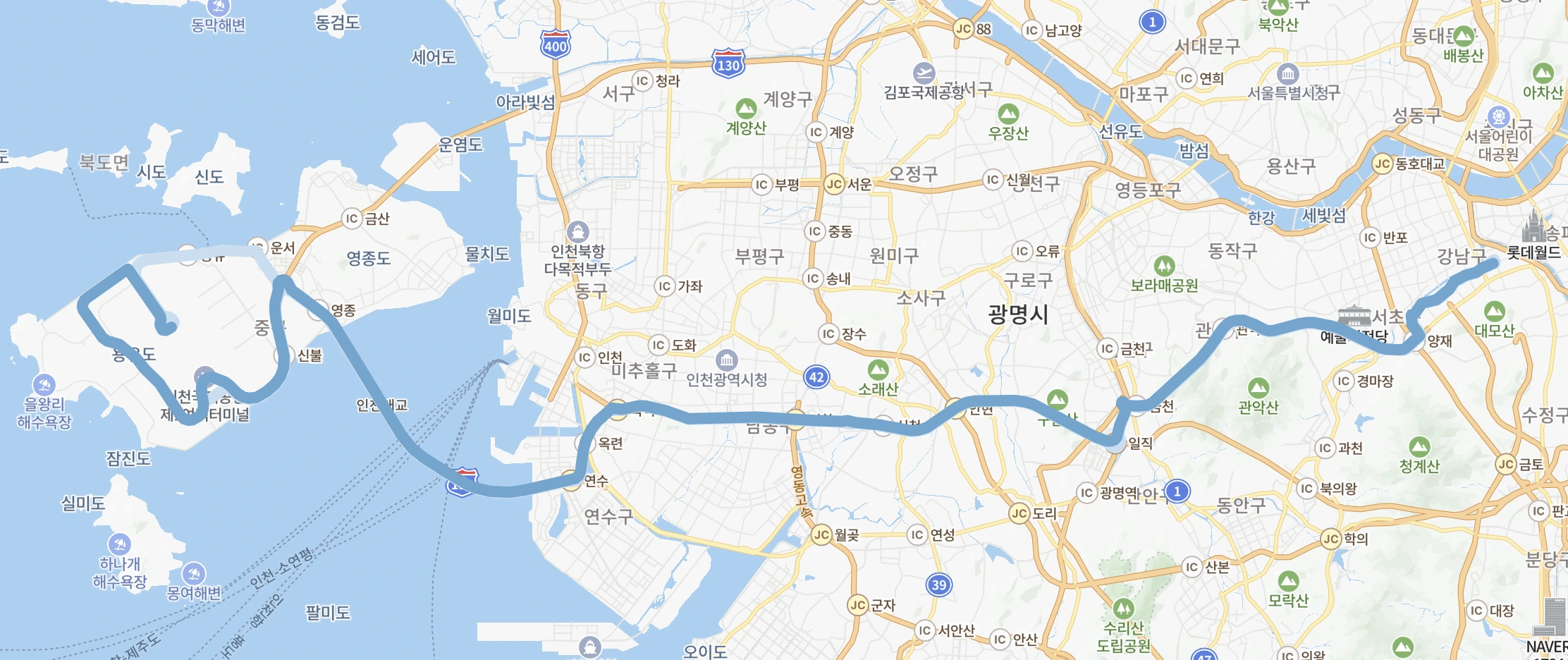 6500 공항버스 지도