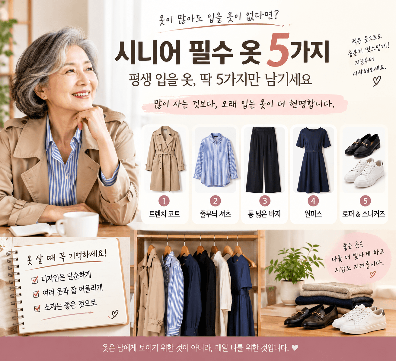 시니어 필수 옷 5가지