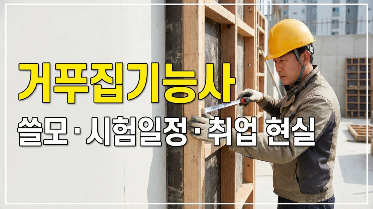 거푸집기능사 쓸모 시험일정 취업 현실 대표이미지