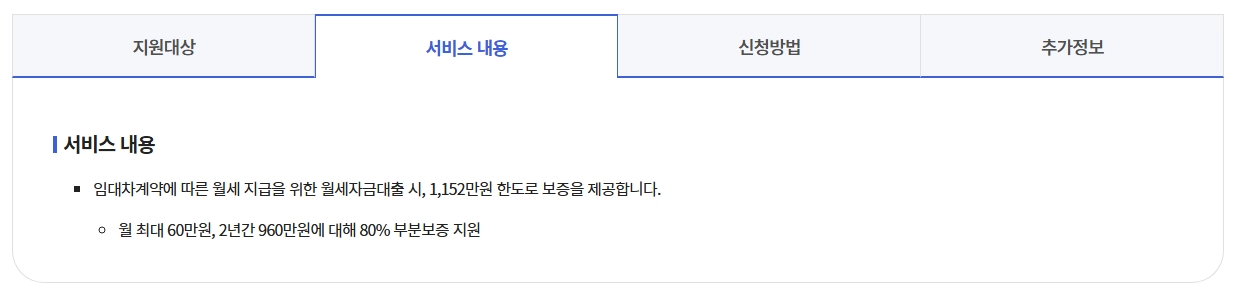 주거안정월세대출보증조건
