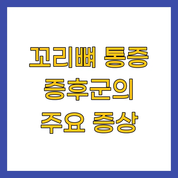 꼬리뼈 통증 증후군의 주요 증상