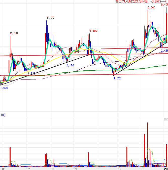 아미노로직스 일봉 차트