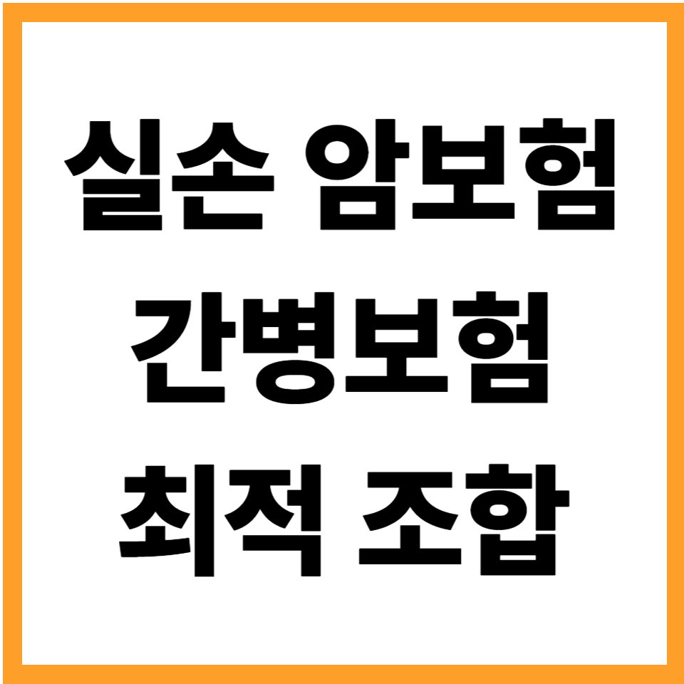 실손 암보험 간병보험 보험료 현실 설계법