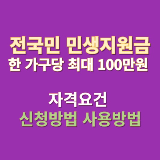 민생지원금 썸네일
